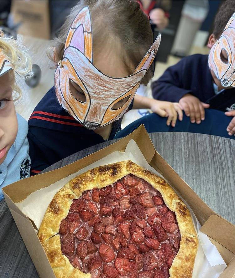 preschoolers wearing fox masks